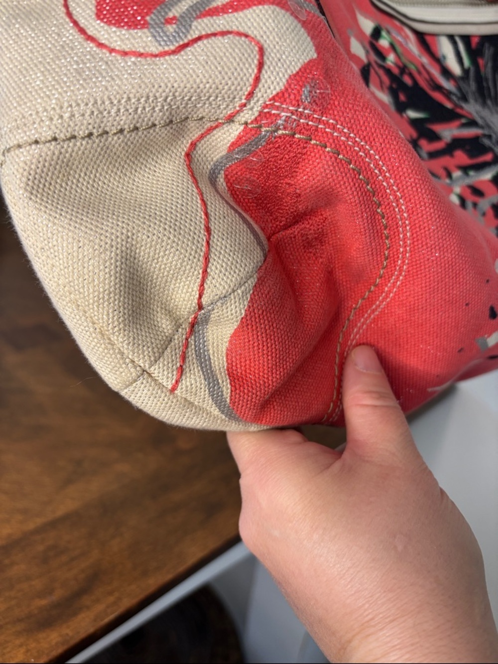 COACH POPPY Signature Coral Placed Flower Glam Limited Edition Tote Bag - Picture 11 of 15